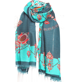 Fringed cotton scarf for women