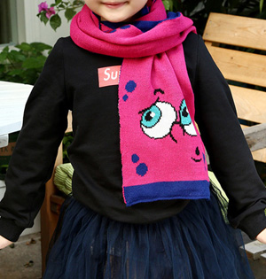 Kids jacquard knitted scarf wholesale