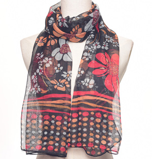 Floral print polyester scarf wholesale