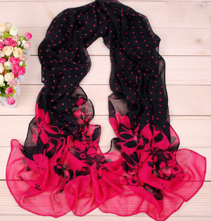 Wholesale polka dot silk scarf