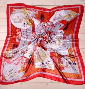 Retro head square scarves