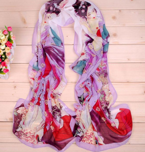 Women printed chiffon scarves