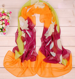 Chiffon silk printed women scarves