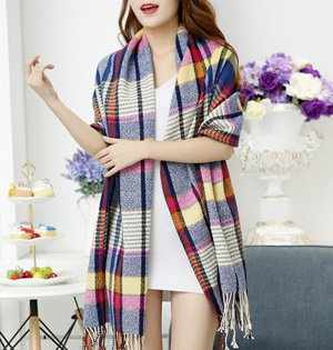 Wholesale plaid cashmere women scarf