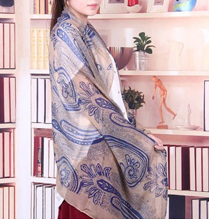 Printed cotton voile scarves sale