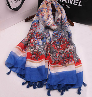 Wholesale printed cotton voile scarf