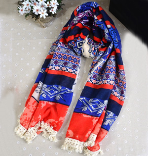 Cotton scarves with tassels