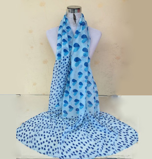 Heart print silk scarf