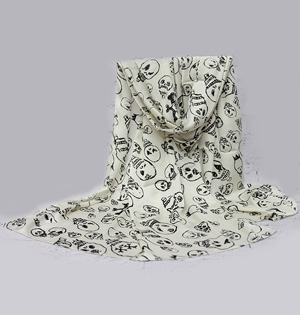 Skull silk scarves for women