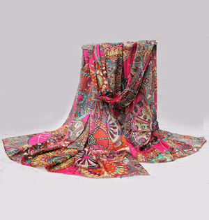India printed silk scarf