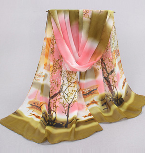 Wholesale red chiffon scarf