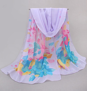 Natural silk chiffon scarf wholesale