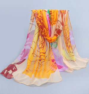 Wholesale silk chiffon scarf shawls