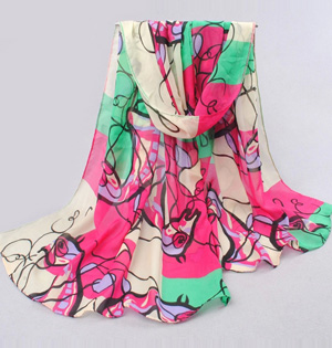 Long chiffon silk scarf wholesale