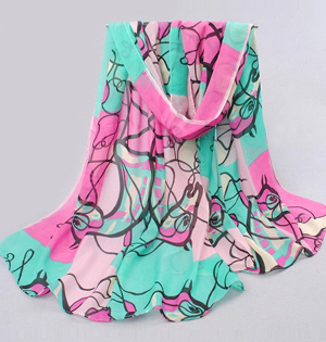 Long chiffon silk scarf wholesale