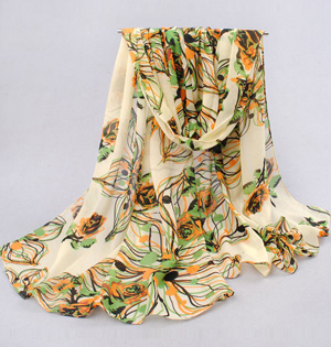 Chiffon printing silk scarf wholesale