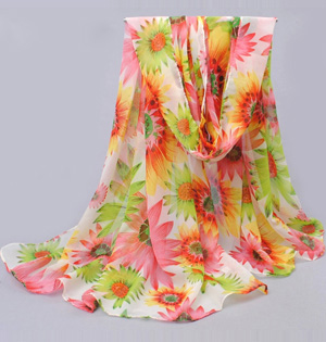 Sunflower chiffon scarf wholesale