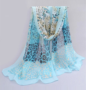 Leopard chiffon polyester print scarf