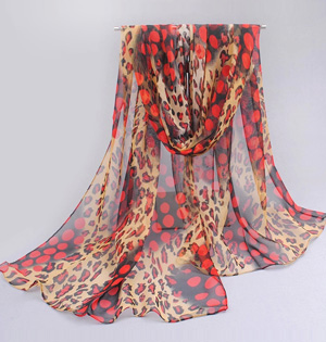 Red chiffon scarf wholesale