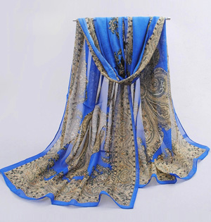 Floral pattern chiffon scarf wholesale