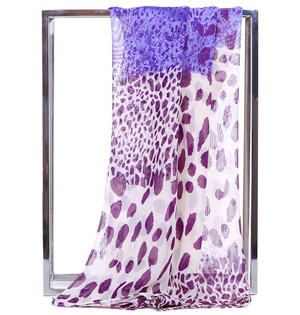 Wholesale leopard silk chiffon scarf