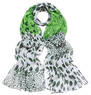 Wholesale leopard silk chiffon scarf