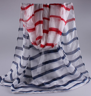 Wholesale striped viscose scarf
