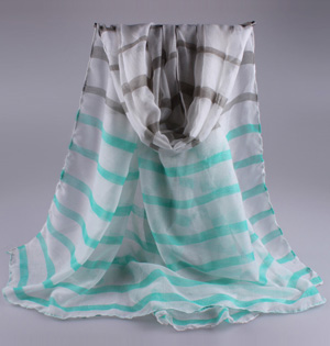 Wholesale striped viscose scarf