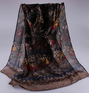Cotton scarf with tassel