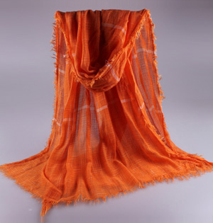 Wholesale fringed cotton scarf