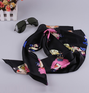 Square silk scarves for women