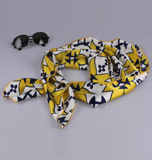 Women silk satin square scarf