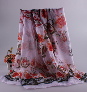 Wholesale floral viscose scarf