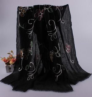 Embroidered cotton scarf wholesale
