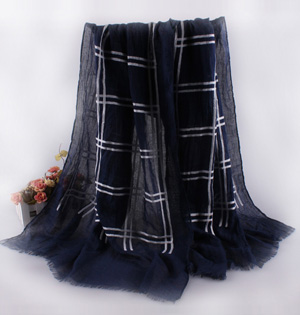 Wholesale plaid cotton scarf