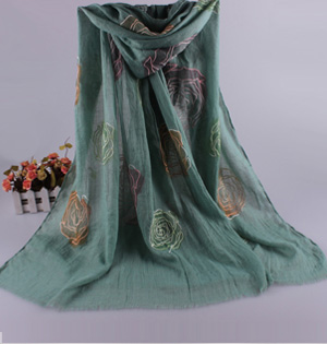 Wholesale rose embroidered scarf