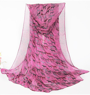 Wholesale silk patterned scarf