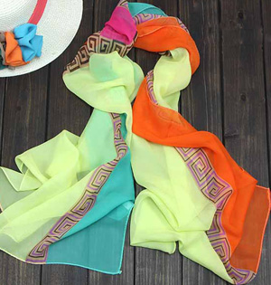 Bright colored chiffon scarf wholesale