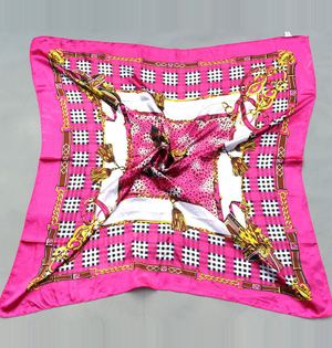 Wholesale plaid silk scarf