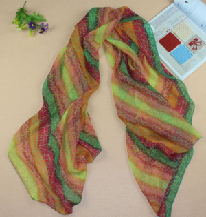 Striped chiffon silk scarf wholesale