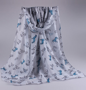 Animal print viscose infinity scarf