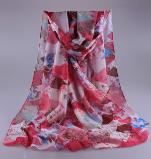 Flower print cotton scarf wholesale
