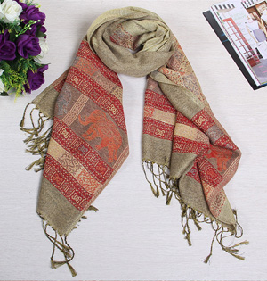 Wholesale jacquard tassel scarf