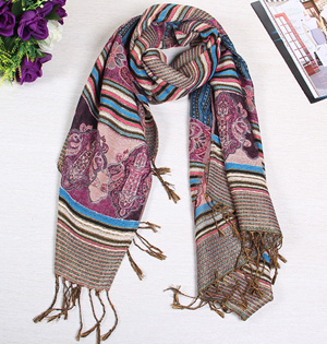 Polyester fringed scarf wholesale