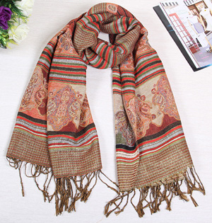 Polyester fringed scarf wholesale