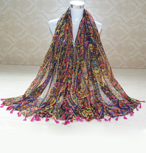 Viscose printed silk scarf wholesale