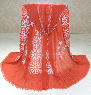 Embroidered cotton scarves wholesale