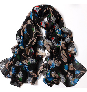 Owl animal print scarf wholesale