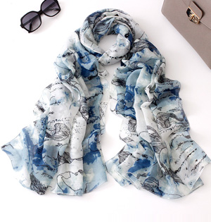 Wholesale ink print scarf