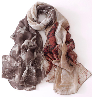 Ink painting print scarf wholesale